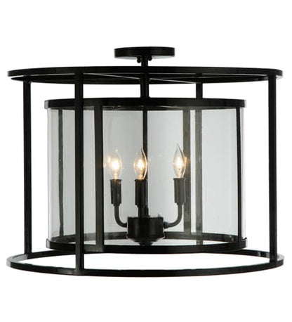 Kitzi Cilindro 3 Light 22" Wide Semi-Flush Drum Ceiling Fixture
