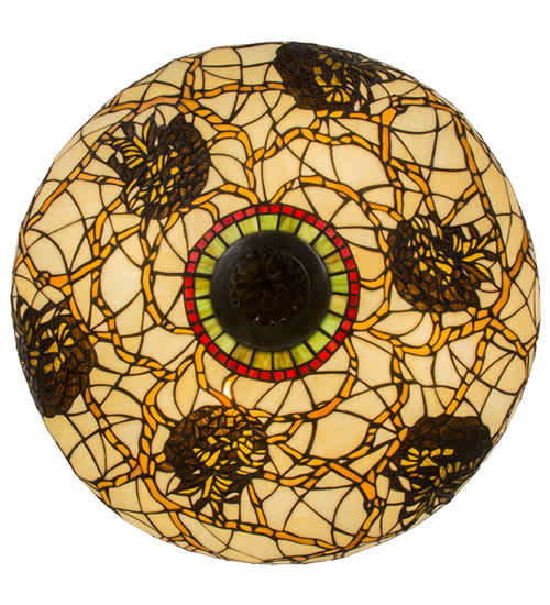 Pinecone 4 Light 19" Tall Semi-Flush Bowl Ceiling Fixture - Antique Copper Finish