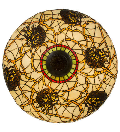 Pinecone 4 Light 19" Tall Semi-Flush Bowl Ceiling Fixture - Antique Copper Finish