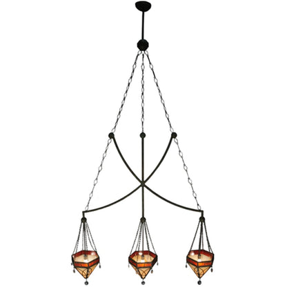 Meyda Tiffany Larkfield 3 Light 62" Wide Linear Pendant