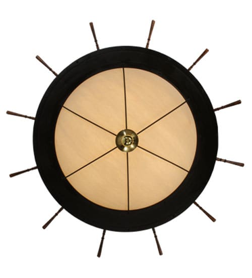 Nautical 12 Light 74" Wide Flush Mount Bowl Ceiling Fixture with Faux Alabaster Shade - Oil Rubbed Bronze Finish