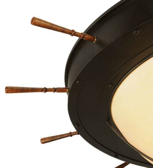 Nautical 12 Light 74" Wide Flush Mount Bowl Ceiling Fixture with Faux Alabaster Shade - Oil Rubbed Bronze Finish