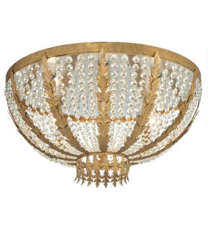Chrisanne 5 Light 33" Wide Flush Mount Bowl Ceiling Fixture - Pompeii Gold Finish
