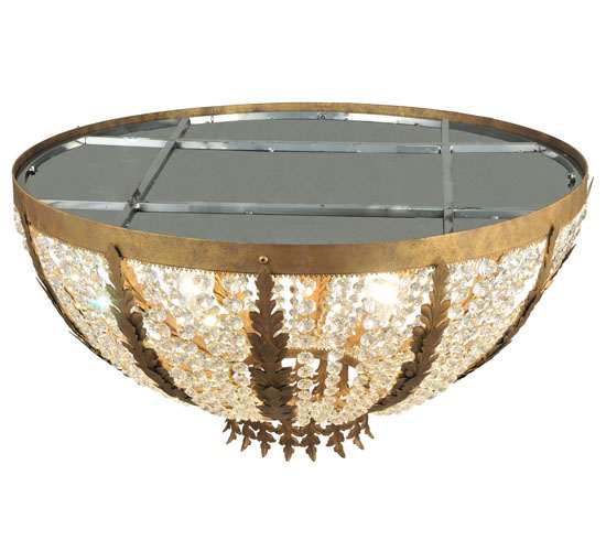 Chrisanne 5 Light 33" Wide Flush Mount Bowl Ceiling Fixture - Pompeii Gold Finish