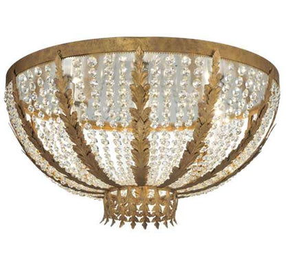 Chrisanne 5 Light 33" Wide Flush Mount Bowl Ceiling Fixture - Pompeii Gold Finish
