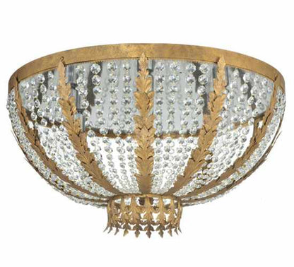 Chrisanne 5 Light 33" Wide Flush Mount Bowl Ceiling Fixture - Pompeii Gold Finish