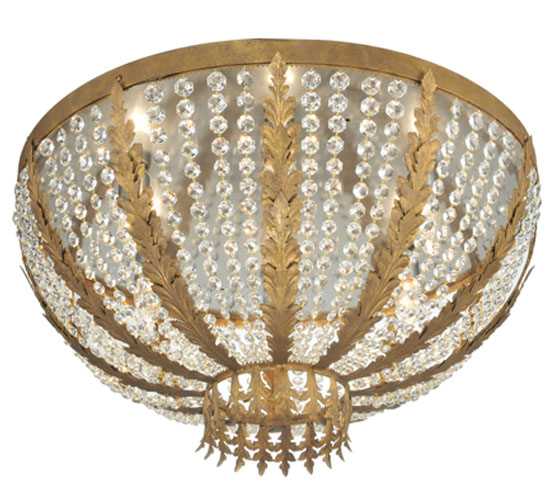 Chrisanne 5 Light 33" Wide Flush Mount Bowl Ceiling Fixture - Pompeii Gold Finish