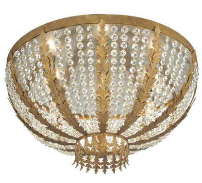 Chrisanne 5 Light 33" Wide Flush Mount Bowl Ceiling Fixture - Pompeii Gold Finish