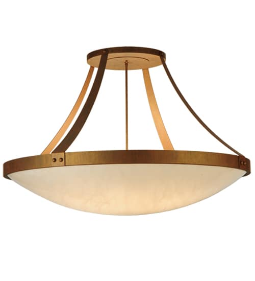 Urban 8 Light 43" Wide Semi-Flush Bowl Ceiling Fixture - Cortez Gold Finish