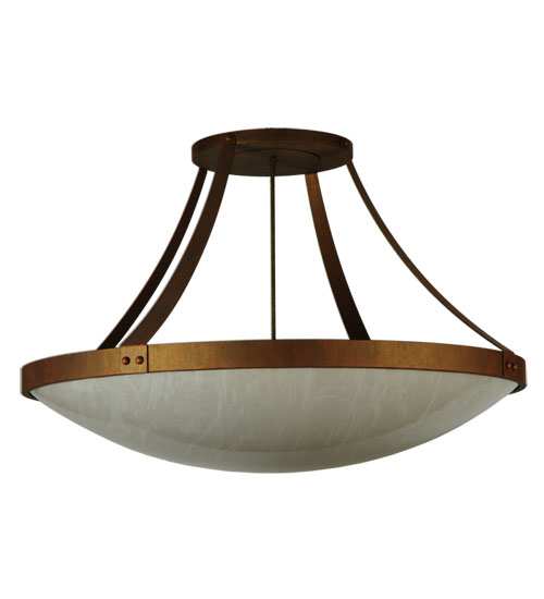 Urban 8 Light 43" Wide Semi-Flush Bowl Ceiling Fixture - Cortez Gold Finish
