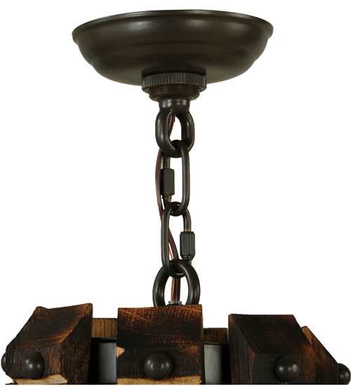 Barrel Stave Madera 8 Light 48" Wide Taper Candle Style Chandelier - Natural Wood / Timeless Bronze Finish