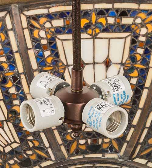 Fleur-de-lis 4 Light 28" Wide Semi-Flush Bowl Ceiling Fixture - Copper Vein / Nu Gold Finish