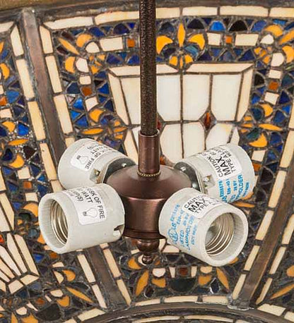 Fleur-de-lis 4 Light 28" Wide Semi-Flush Bowl Ceiling Fixture - Copper Vein / Nu Gold Finish