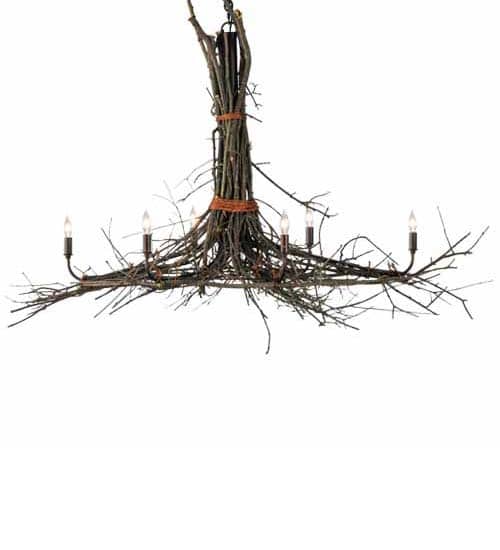 Long Twigs 6 Light 36" Wide Ring Chandelier