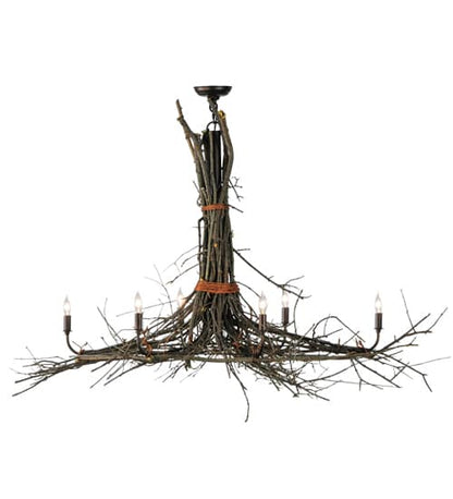 Long Twigs 6 Light 36" Wide Ring Chandelier