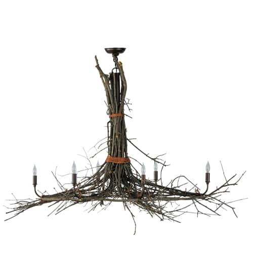 Long Twigs 6 Light 36" Wide Ring Chandelier