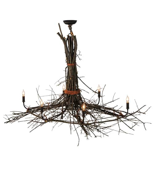 Long Twigs 6 Light 36" Wide Ring Chandelier