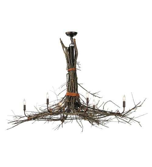 Long Twigs 6 Light 36" Wide Ring Chandelier