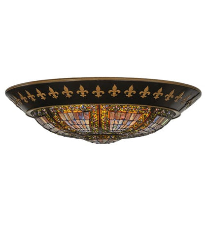 Fleur-de-lis 8 Light 53" Wide Flush Mount Bowl Ceiling Fixture