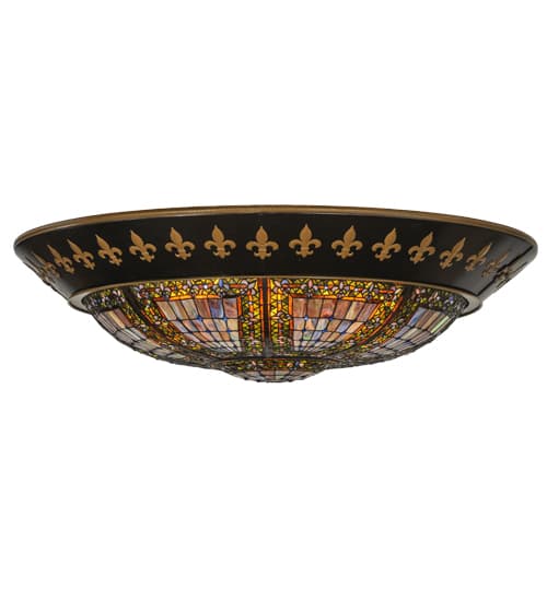Fleur-de-lis 8 Light 53" Wide Flush Mount Bowl Ceiling Fixture