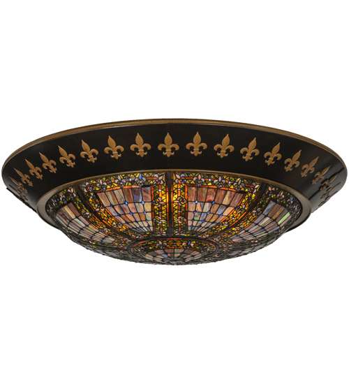 Fleur-de-lis 8 Light 53" Wide Flush Mount Bowl Ceiling Fixture