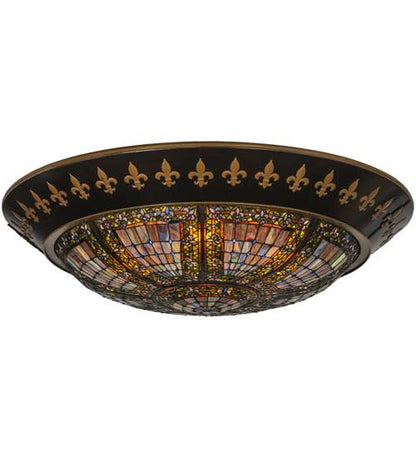Fleur-de-lis 8 Light 53" Wide Flush Mount Bowl Ceiling Fixture