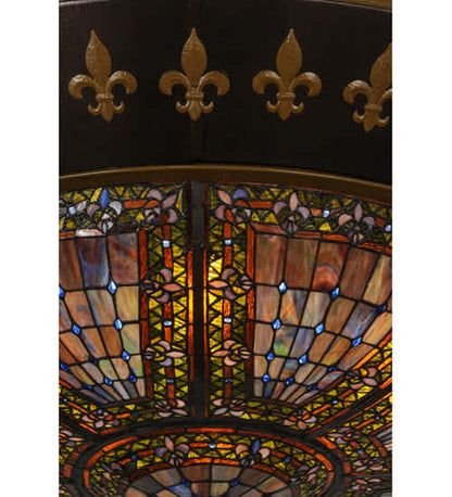 Fleur-de-lis 8 Light 53" Wide Flush Mount Bowl Ceiling Fixture
