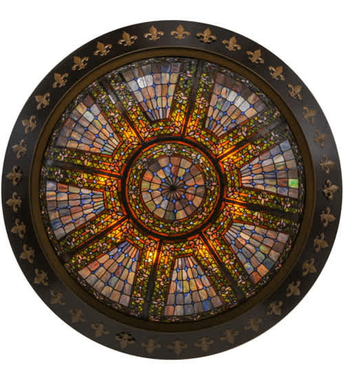 Fleur-de-lis 8 Light 53" Wide Flush Mount Bowl Ceiling Fixture