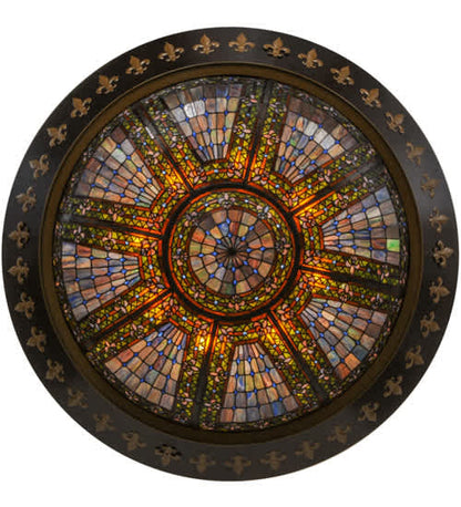 Fleur-de-lis 8 Light 53" Wide Flush Mount Bowl Ceiling Fixture
