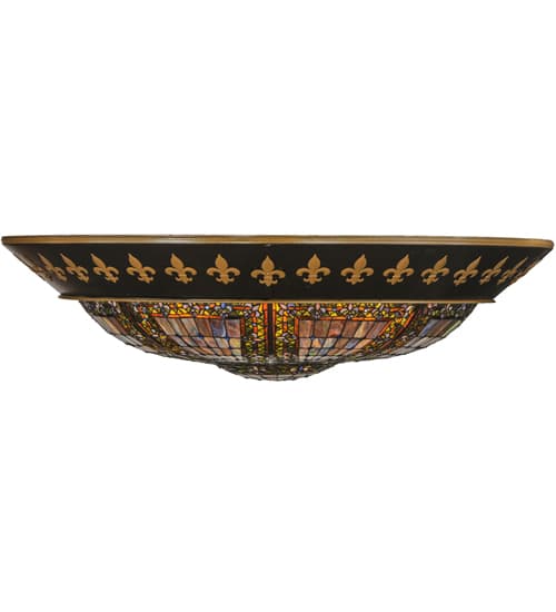 Fleur-de-lis 8 Light 53" Wide Flush Mount Bowl Ceiling Fixture