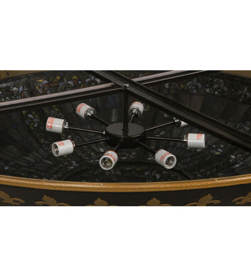 Fleur-de-lis 8 Light 53" Wide Flush Mount Bowl Ceiling Fixture