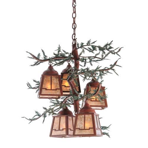 Pine Branch Valley View 5 Light 28" Wide Chandelier