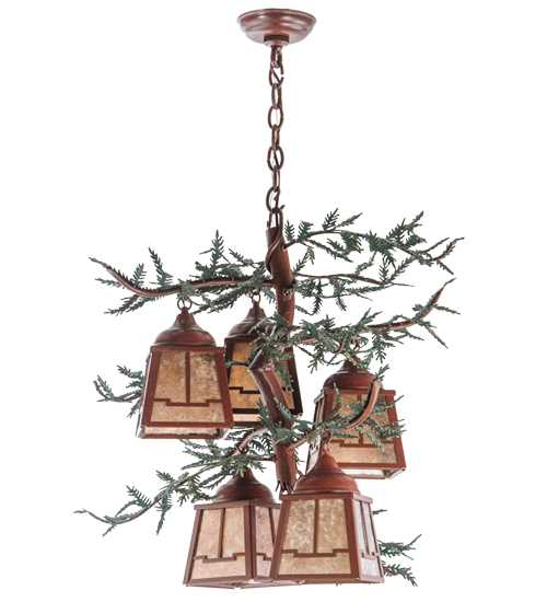 Pine Branch Valley View 5 Light 28" Wide Chandelier