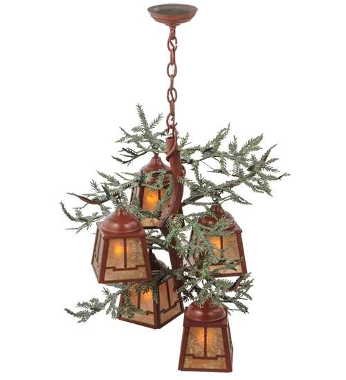 Pine Branch Valley View 5 Light 28" Wide Chandelier