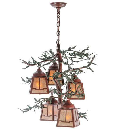 Pine Branch Valley View 5 Light 28" Wide Chandelier