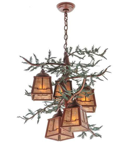 Pine Branch Valley View 5 Light 28" Wide Chandelier