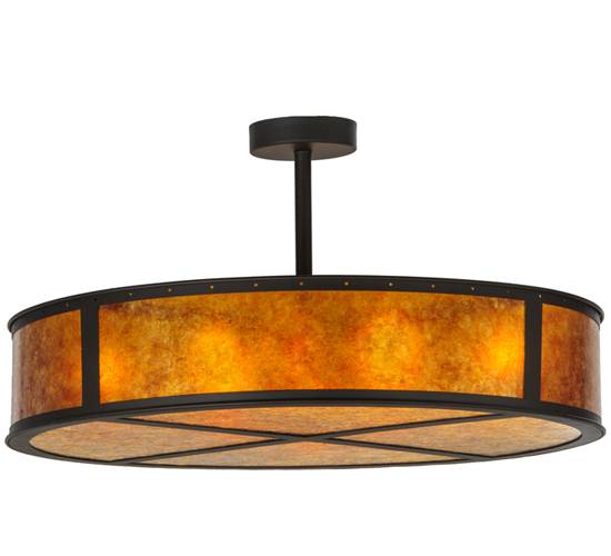 Smythe Craftsman 8 Light 44" Wide Semi-Flush Drum Ceiling Fixture