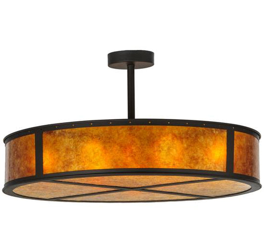 Smythe Craftsman 8 Light 44" Wide Semi-Flush Drum Ceiling Fixture