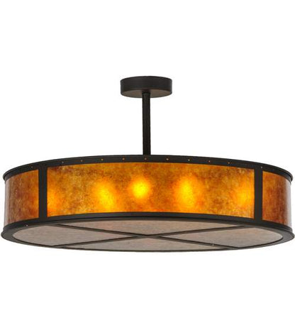 Smythe Craftsman 8 Light 44" Wide Semi-Flush Drum Ceiling Fixture