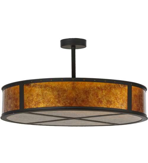 Smythe Craftsman 8 Light 44" Wide Semi-Flush Drum Ceiling Fixture