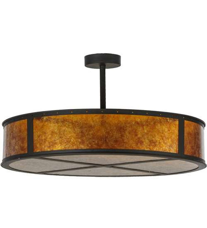 Smythe Craftsman 8 Light 44" Wide Semi-Flush Drum Ceiling Fixture