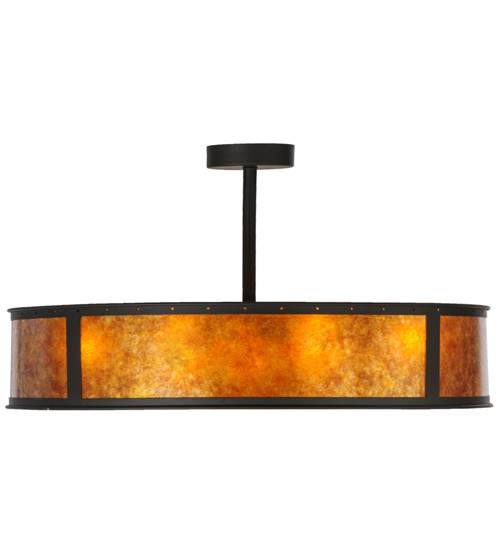 Smythe Craftsman 8 Light 44" Wide Semi-Flush Drum Ceiling Fixture