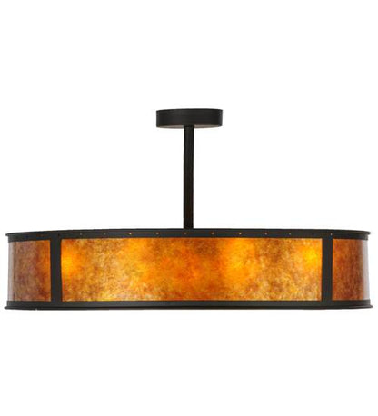 Smythe Craftsman 8 Light 44" Wide Semi-Flush Drum Ceiling Fixture