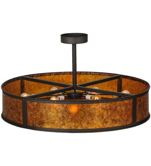 Smythe Craftsman 8 Light 44" Wide Semi-Flush Drum Ceiling Fixture