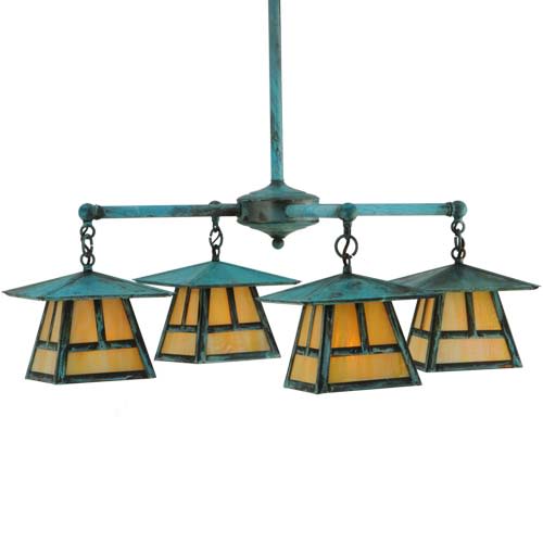 Craftsman Signature 4 Light 32" Wide Semi-flush Ceiling Fixture