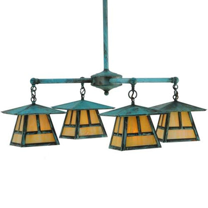 Craftsman Signature 4 Light 32" Wide Semi-flush Ceiling Fixture