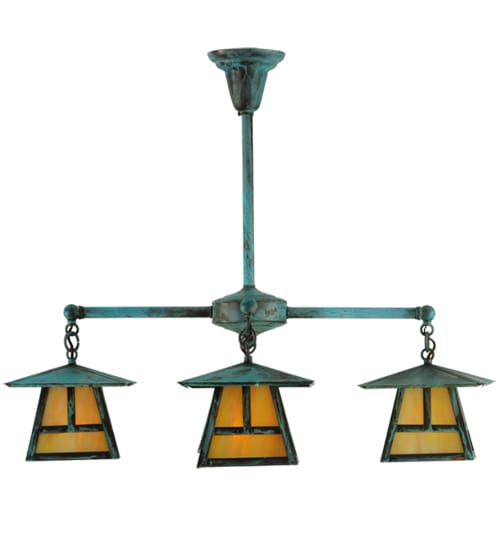 Craftsman Signature 4 Light 32" Wide Semi-flush Ceiling Fixture