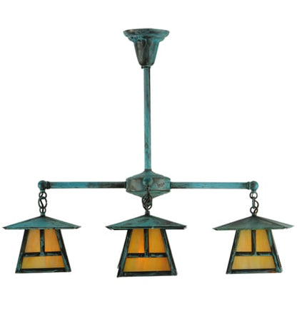 Craftsman Signature 4 Light 32" Wide Semi-flush Ceiling Fixture