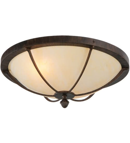Dominga 2 Light 20" Wide Flush Mount Bowl Ceiling Fixture - Rust Finish