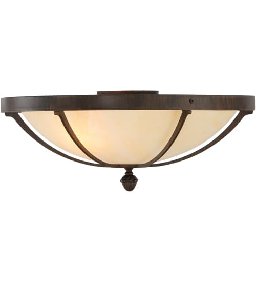 Dominga 2 Light 20" Wide Flush Mount Bowl Ceiling Fixture - Rust Finish